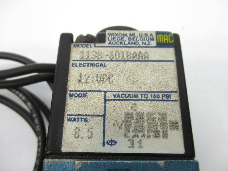 MAC 113B-601BAAA 12VDC 150PSI UNMP