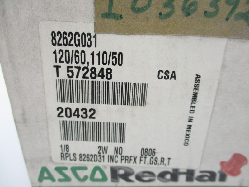 ASCO 8262G031 110/120V 125PSI 1/8" NSMP