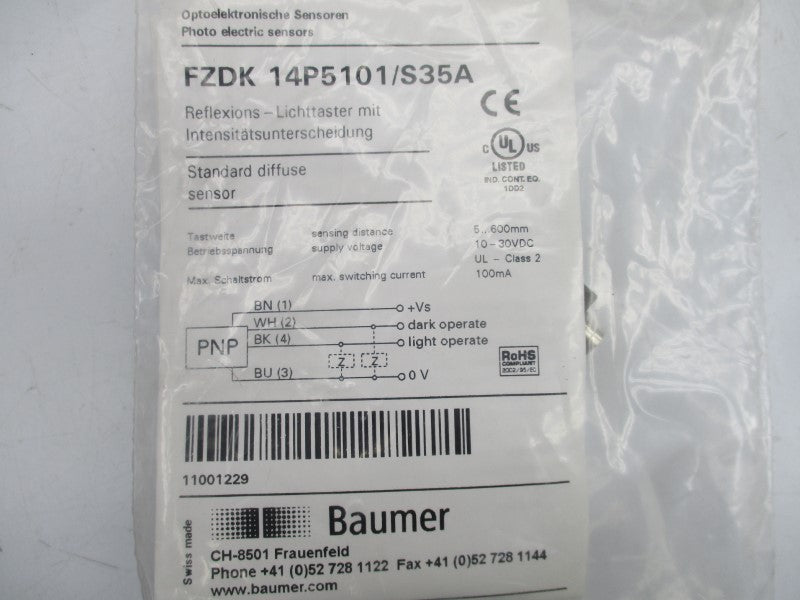 BAUMER FZDK14P5101/S35A 10-30VDC NSMP