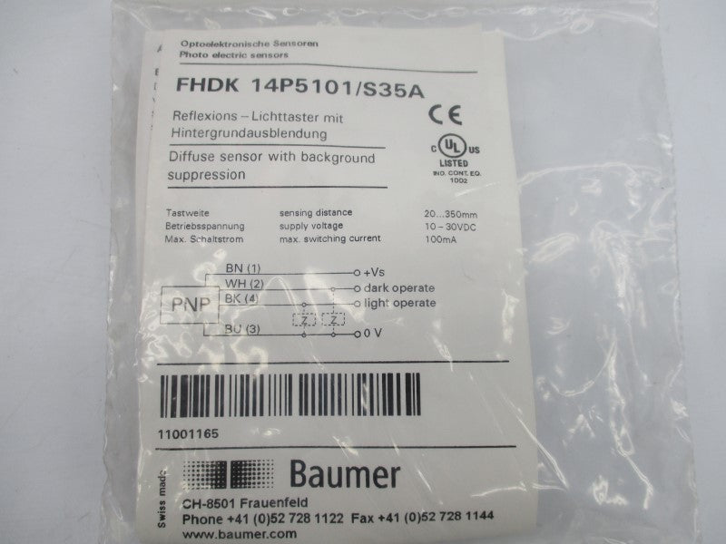 BAUMER FHDK14P5101/S35A 10-30VDC NSMP