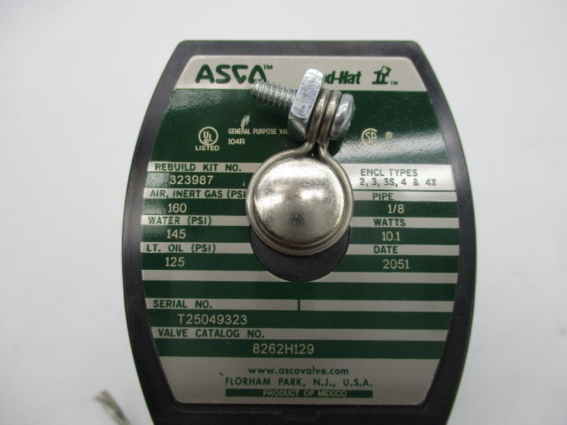 ASCO 8262H129 110/120V 125-160PSI 1/8" NSMP