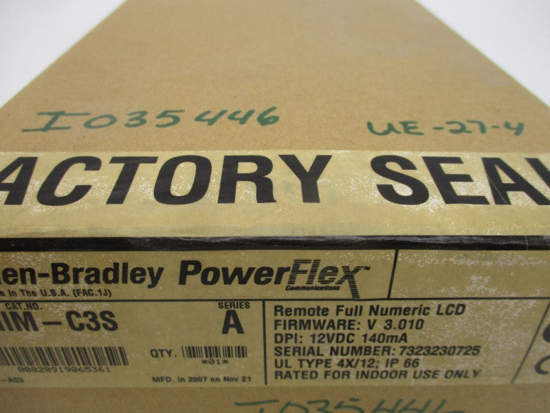ALLEN BRADLEY 20-HIM-C3S SER. A F/W 3.010 12VDC DATE: 2007 NSFS