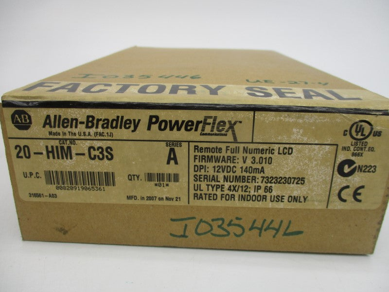 ALLEN BRADLEY 20-HIM-C3S SER. A F/W 3.010 12VDC DATE: 2007 NSFS