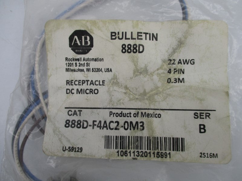ALLEN BRADLEY 888D-F4AC2-0M3 SER. B 250VAC/DC 4A NSMP