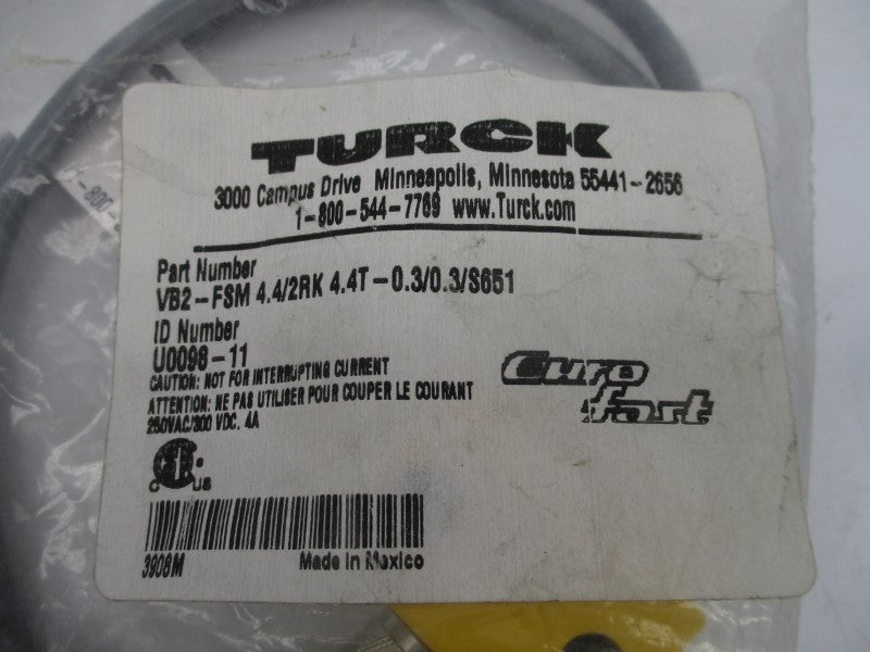 TURCK VB2-FSM4.4/2RK4.4T-0.3/0.3/S651 U0098-11 250VAC 4A NSMP