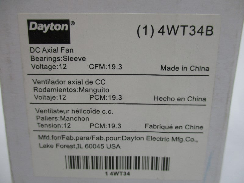 DAYTON 4WT34B 12V 0.089A NSMP