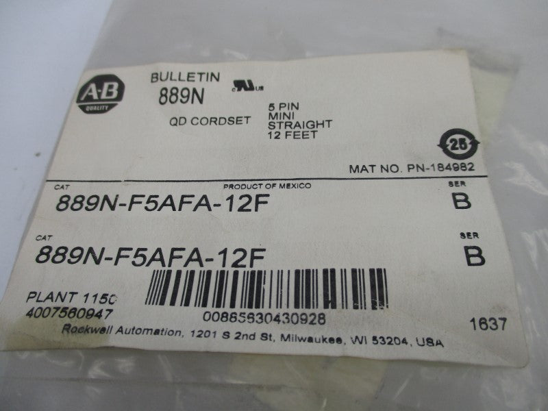 ALLEN BRADLEY 889N-F5AFA-12F SER. B NSMP