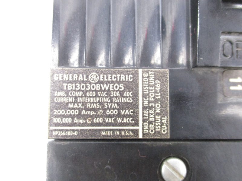 GENERAL ELECTRIC TB13030BWE05 600VAC 30A UNMP