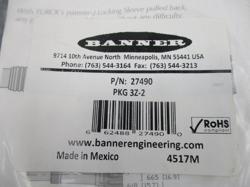 BANNER ENGINEERING PKG3Z-2 27490 NSMP