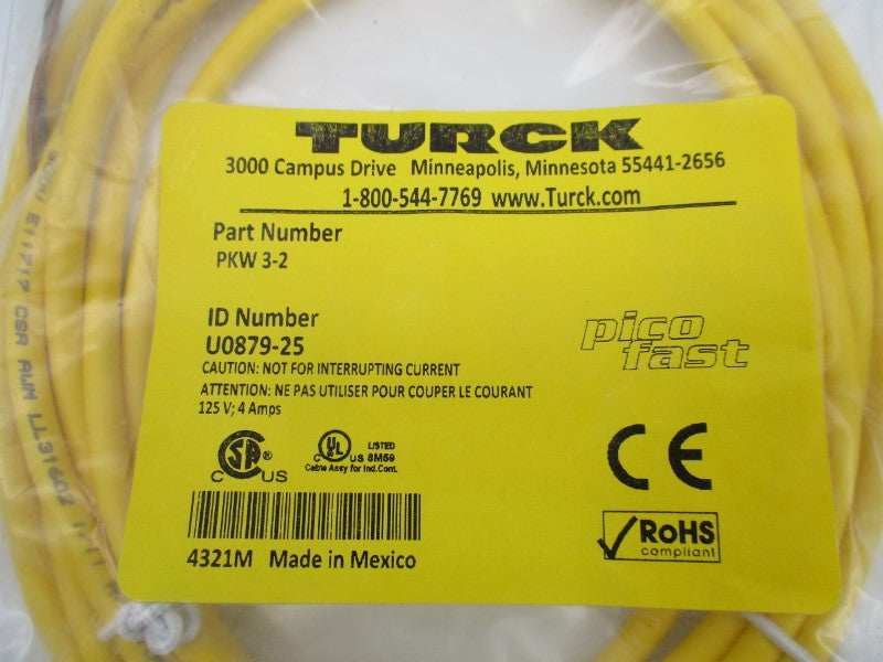 TURCK PKW3-2 U0879-25 125V 4A NSMP