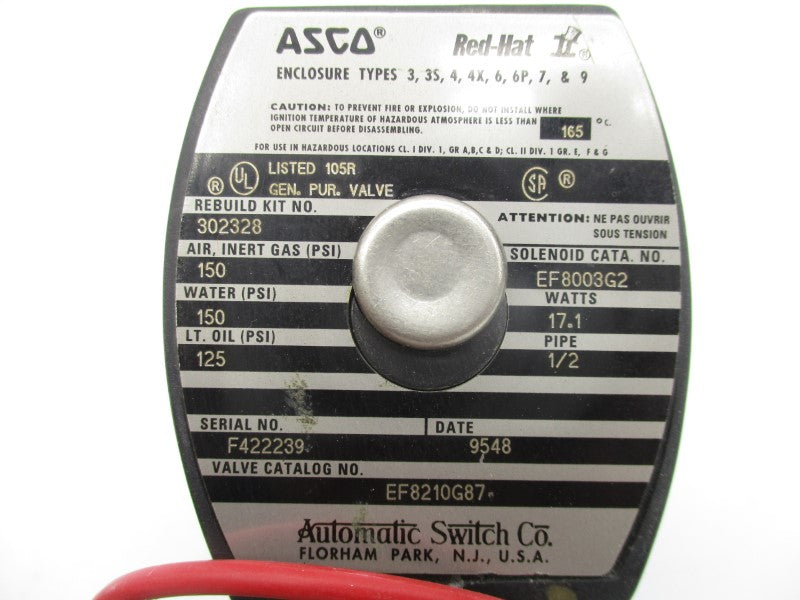 ASCO EF8210G87 110/120V 125-150PSI 1/2" NSNP