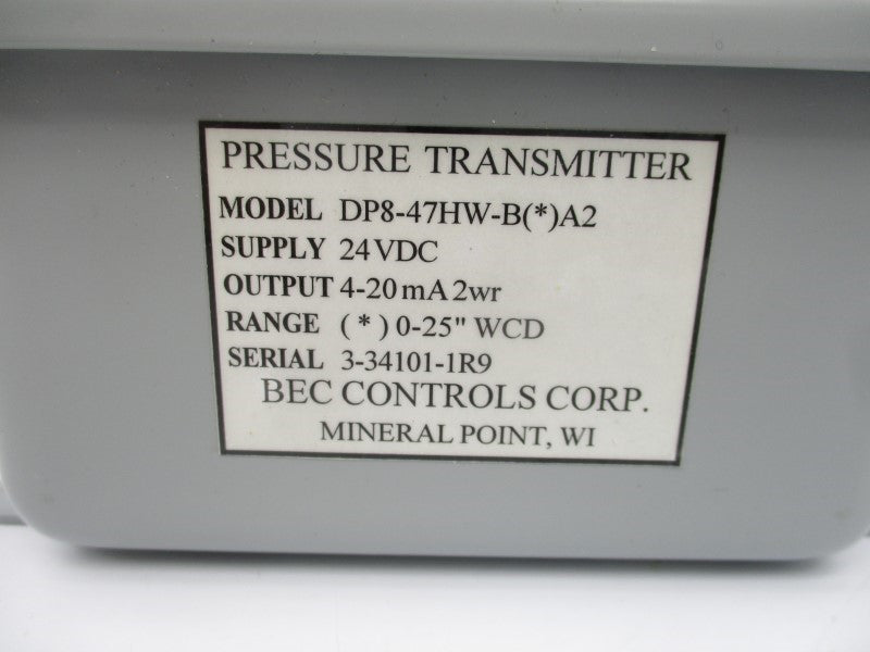 BEC CONTROLS DP8-47HW-B(0-25)A2 24VDC 0-25" NSMP
