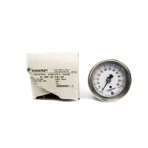 ASHCROFT 25-1009-SW-01B-60# 0-60PSI 2-1/2" NSMP