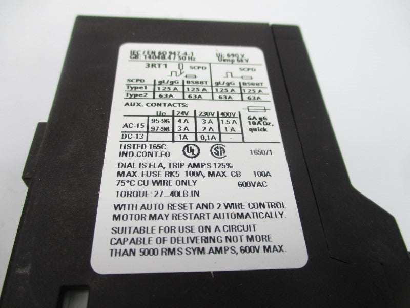 SIEMENS 3RU1136-4DD0 600VAC 18-25A NSMP