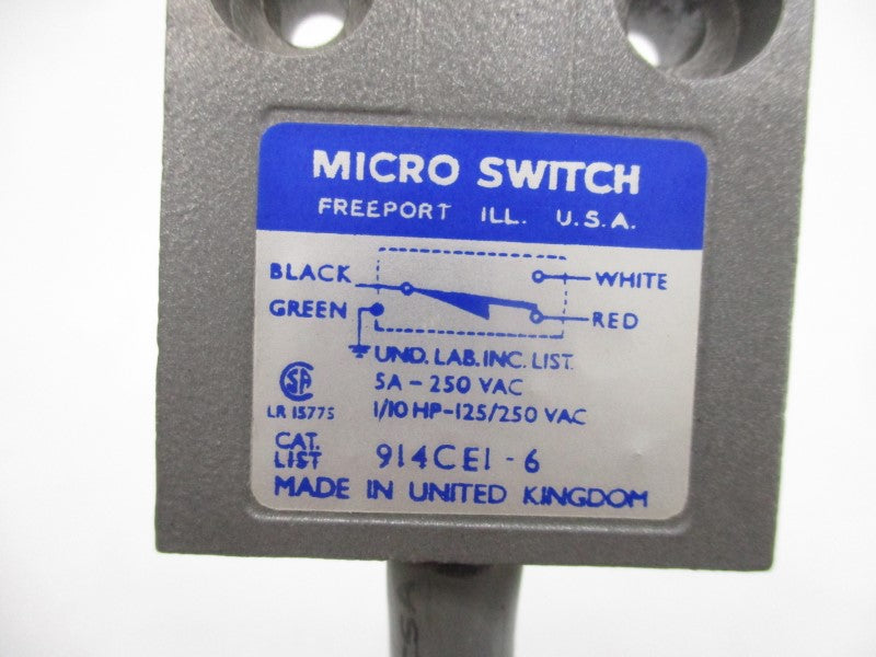 MICRO SWITCH 914CEI-6 125/250VAC 5A NSNP