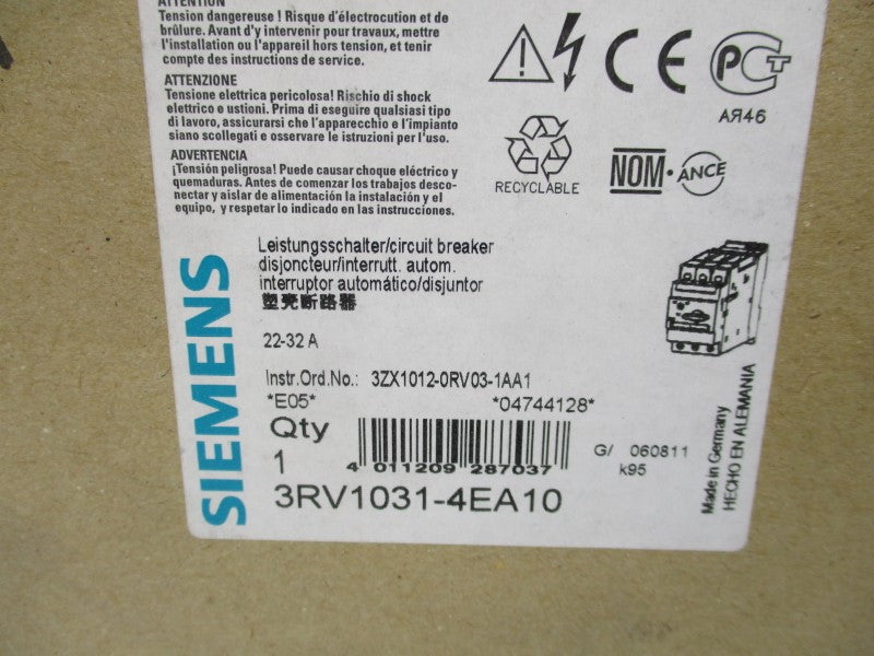 SIEMENS 3RV1031-4EA10 690V 22-32A NSMP