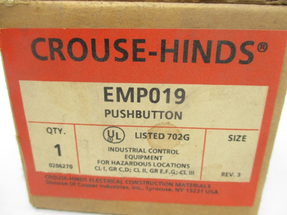 CROUSE HINDS EMP019 REV. 3 NSMP