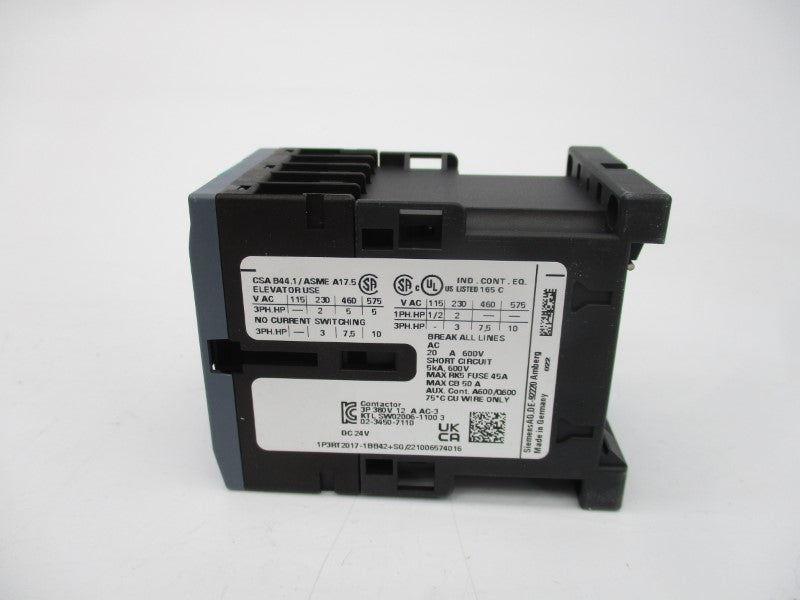 SIEMENS 3RT2017-1BB42 24VDC NSMP