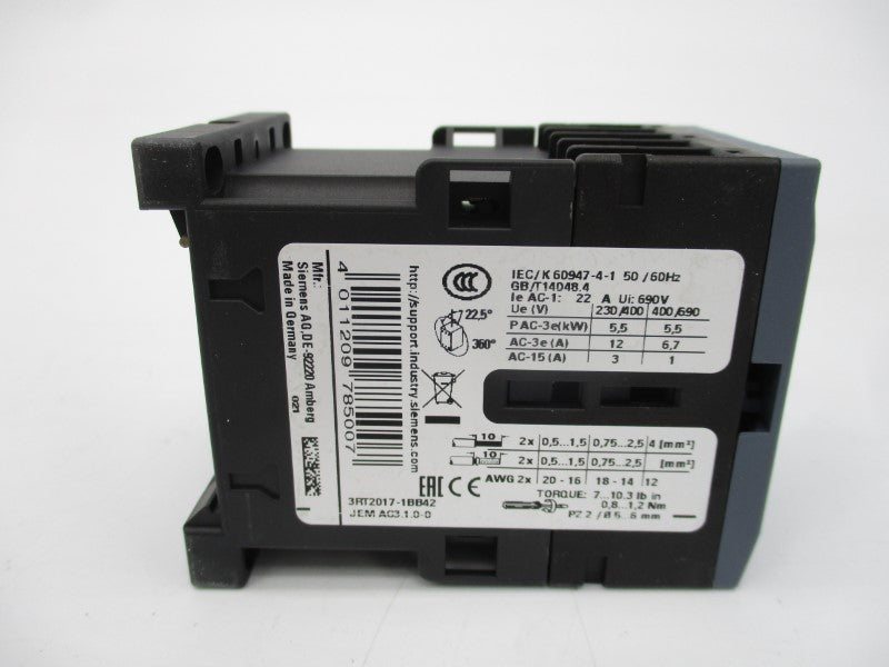 SIEMENS 3RT2017-1BB42 24VDC NSMP