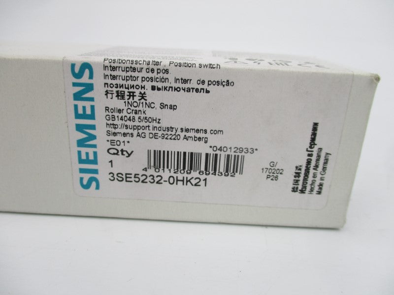 SIEMENS 3SE5232-0HK21 230VAC 3A NSMP