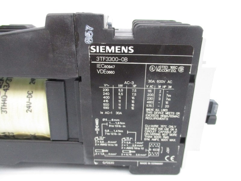 SIEMENS 3TF3300-0BB4 24VDC NSMP