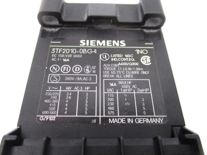 SIEMENS 3TF2010-0BG4 125VDC NSMP