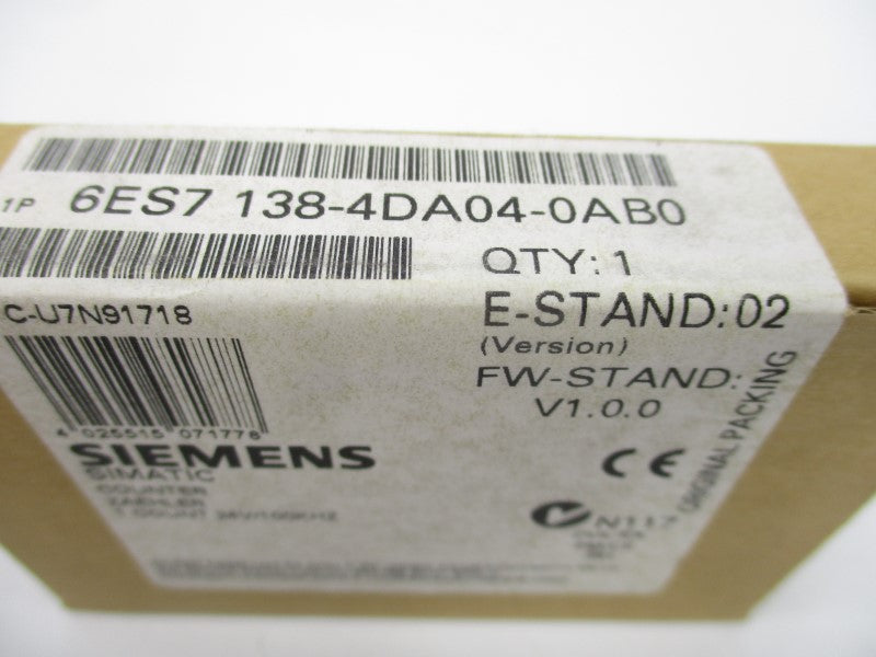 SIEMENS 6ES7138-4DA04-0AB0 F/W V1.0.0 NSFS