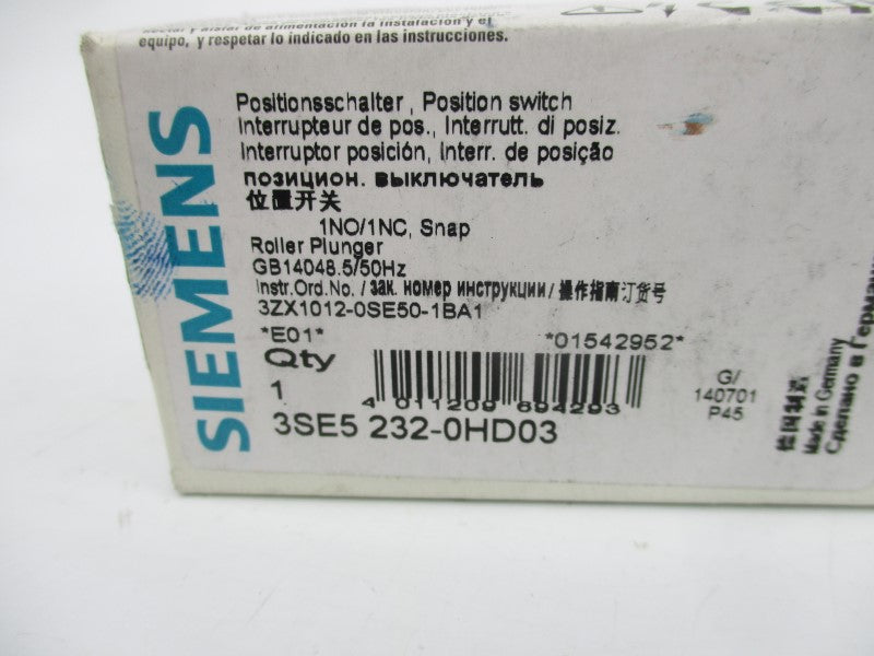 SIEMENS 3SE5232-0HD03 230VAC 3A NSMP