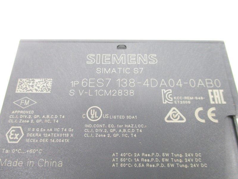 SIEMENS 6ES7138-4DA04-0AB0 F/W V2.0.5 24VDC NSMP