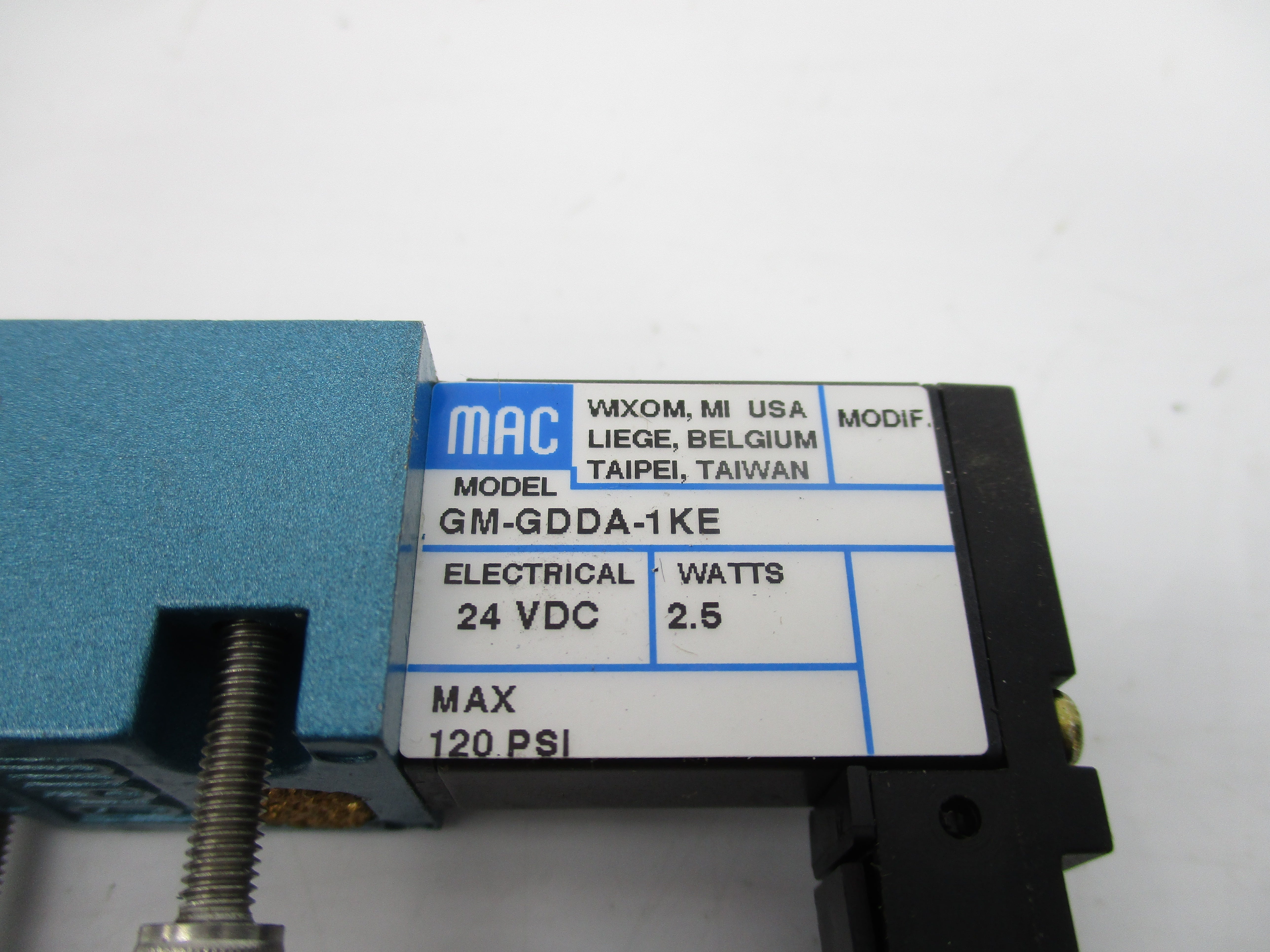 MAC GM-GDDA-1KE 24VDC 120PSI NSMP