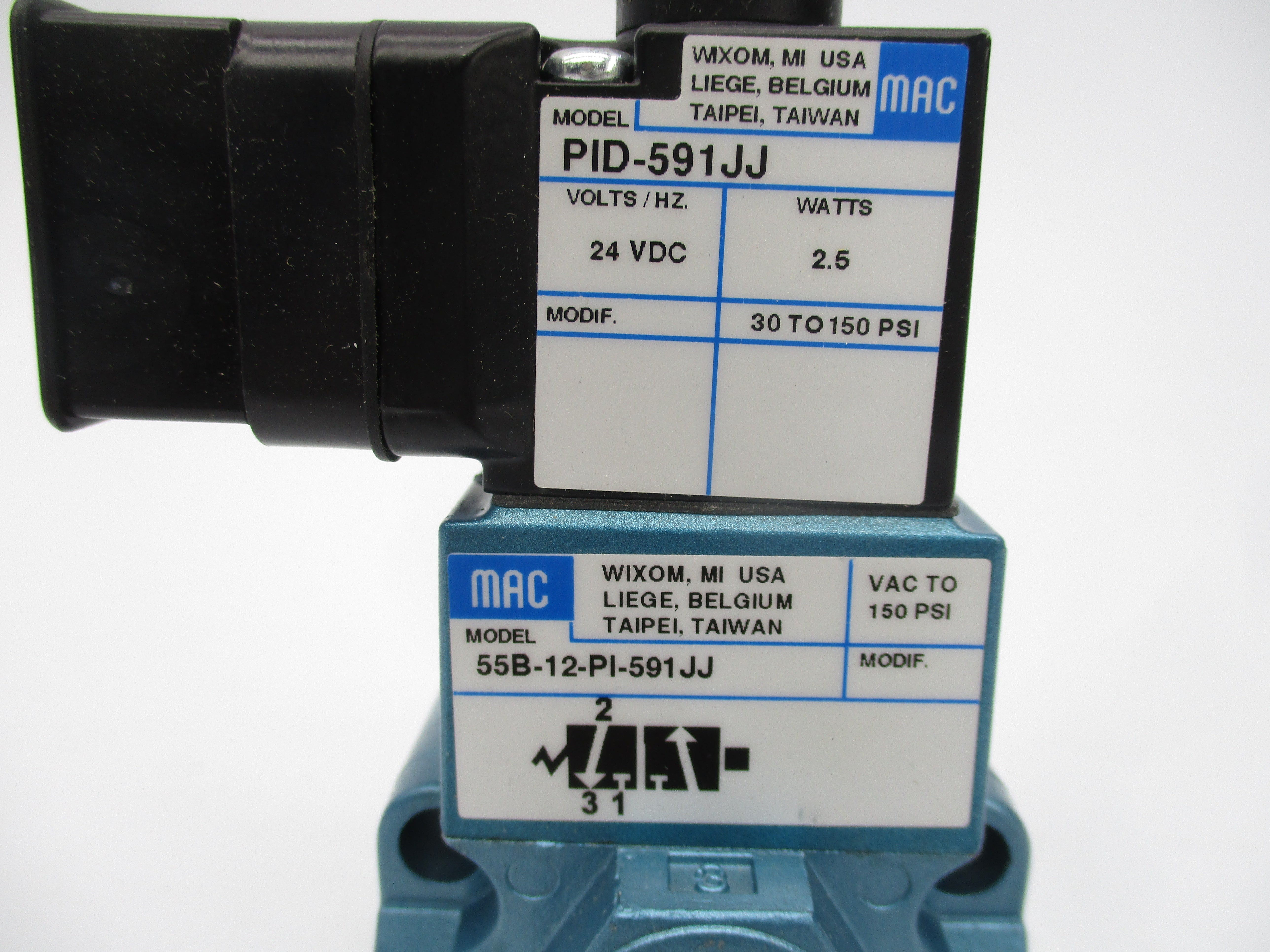 MAC 55B-12-PI-591JJ 24VDC 150PSI NSMP