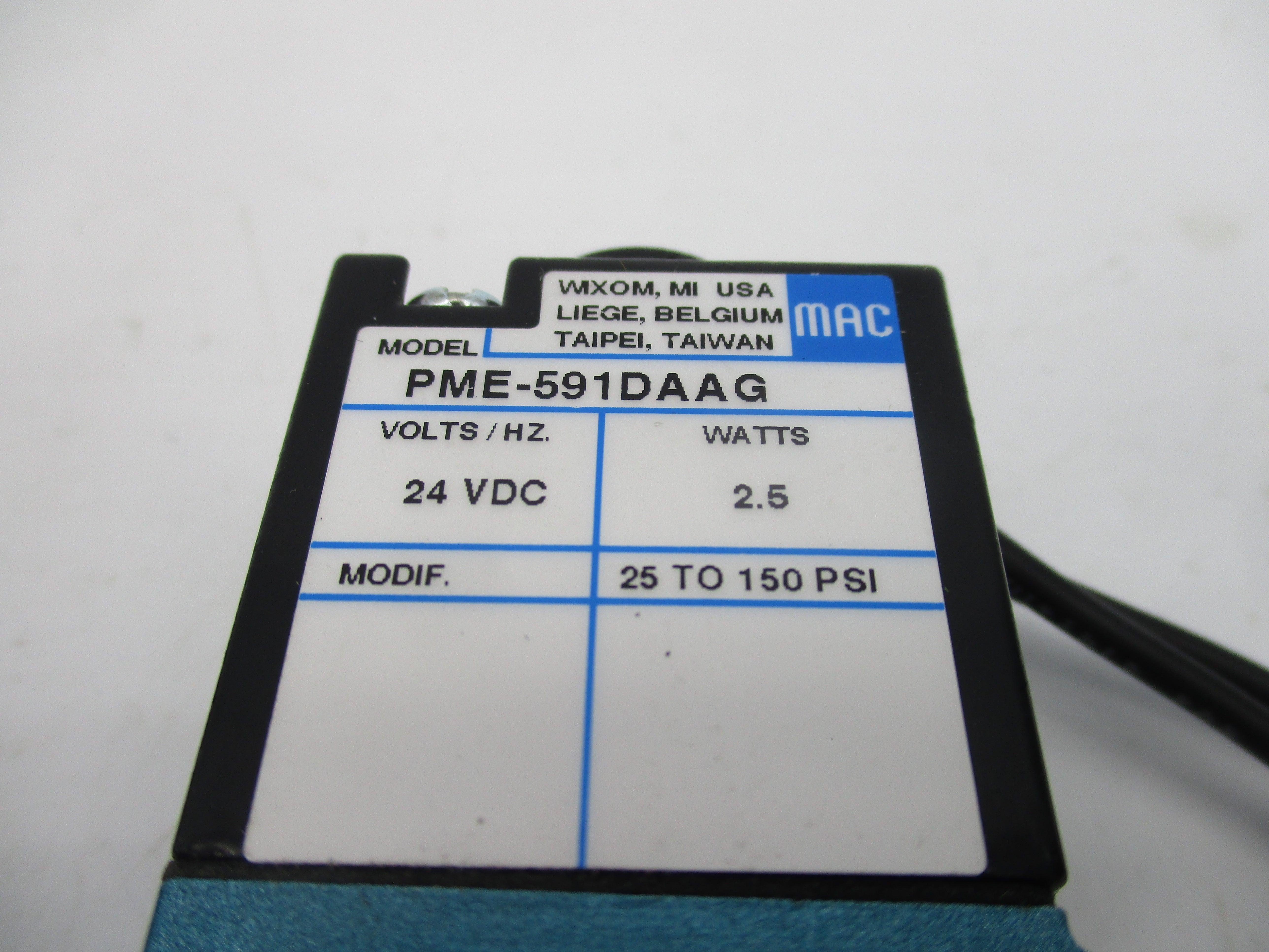 MAC PME-591DAAG 24VDC 25-150PSI NSMP