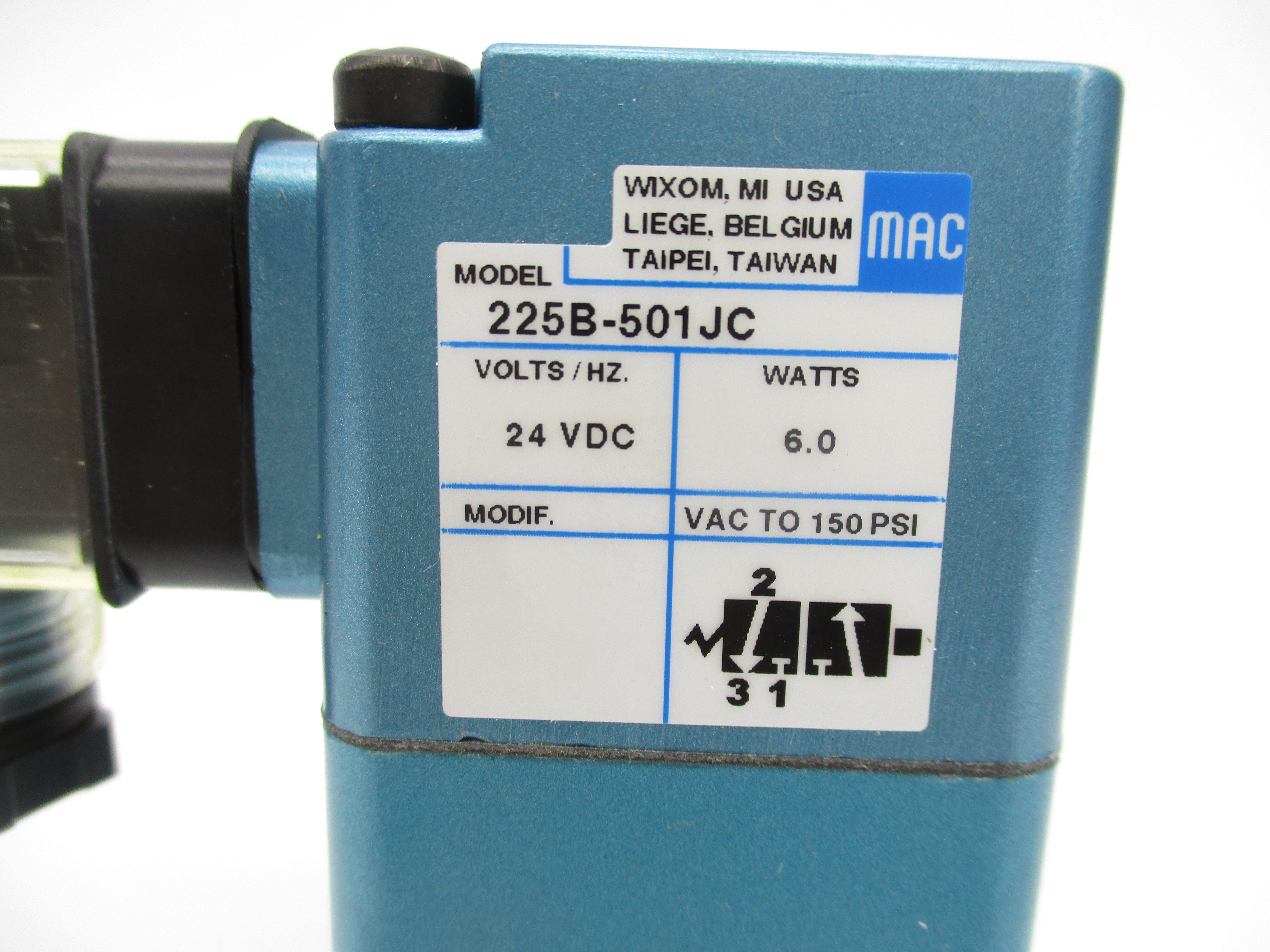MAC 225B-501JC 24VDC 150PSI NSMP