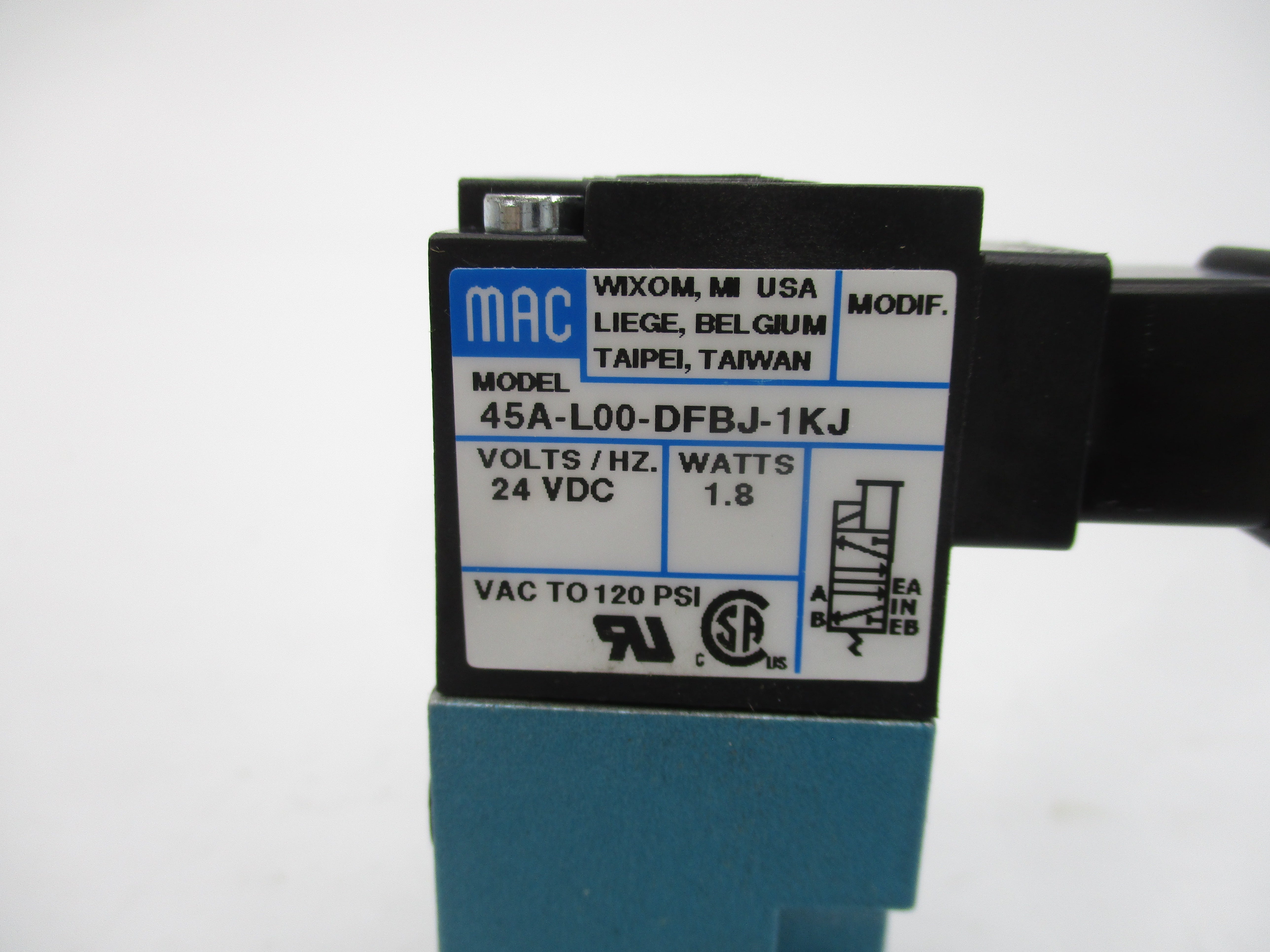 MAC 45A-L00-DFBJ-1KJ 24VDC 120PSI NSMP