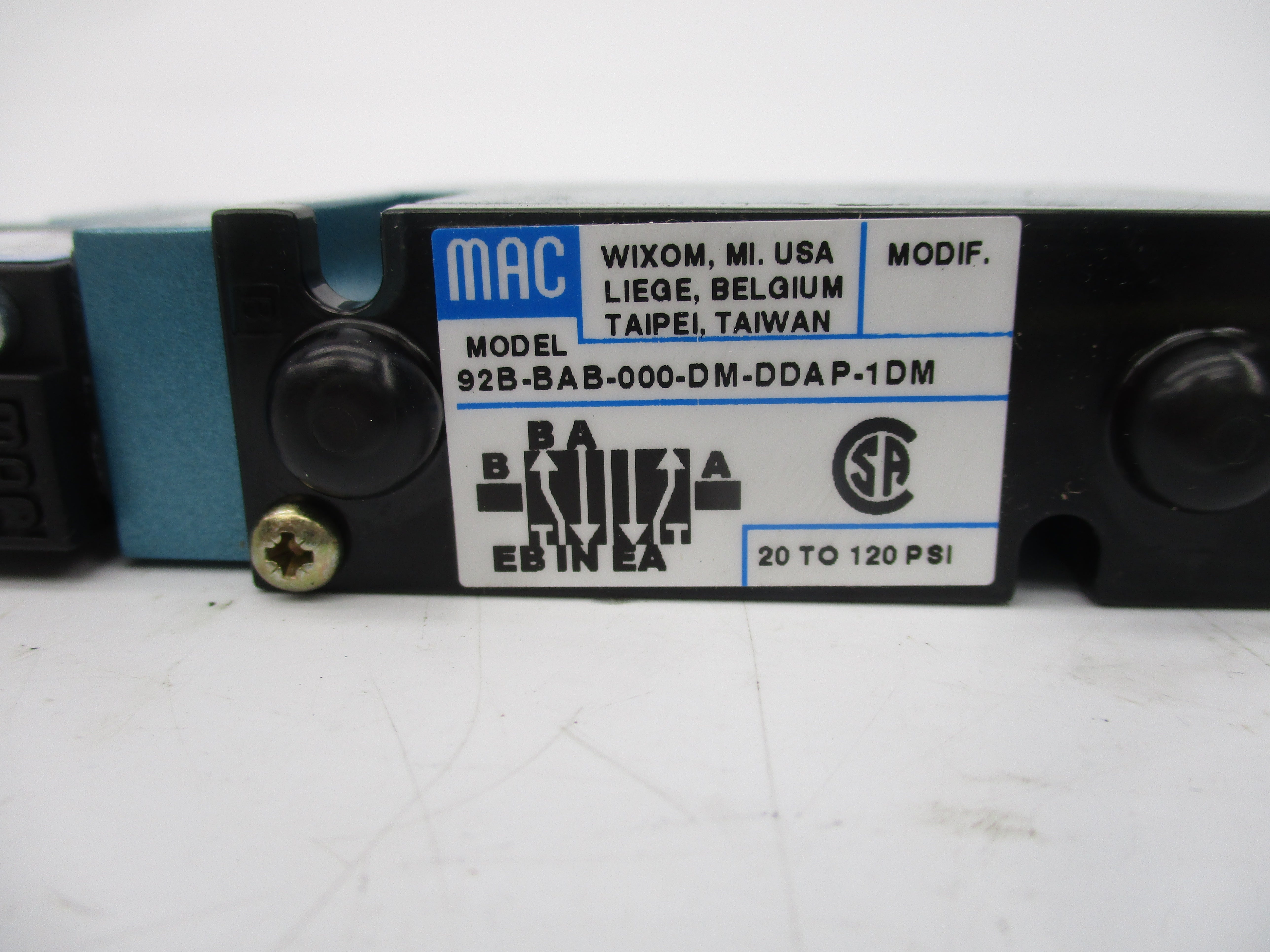 MAC 92B-BAB-000-DM-DDAP-1DM 24VDC 120PSI NSMP