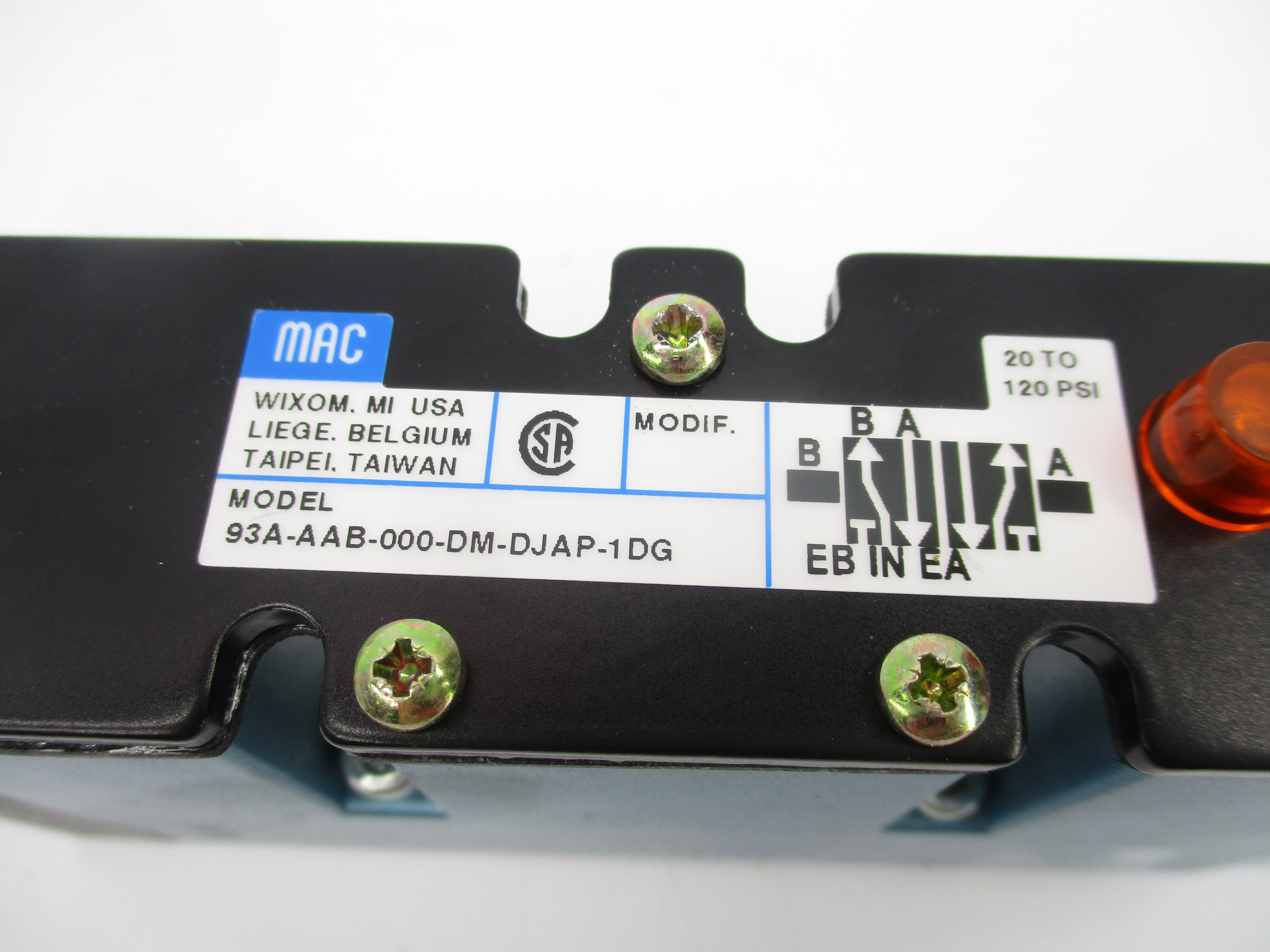 MAC 93A-AAB-000-DM-DJAP-1DG 110/120V 20-120PSI NSMP