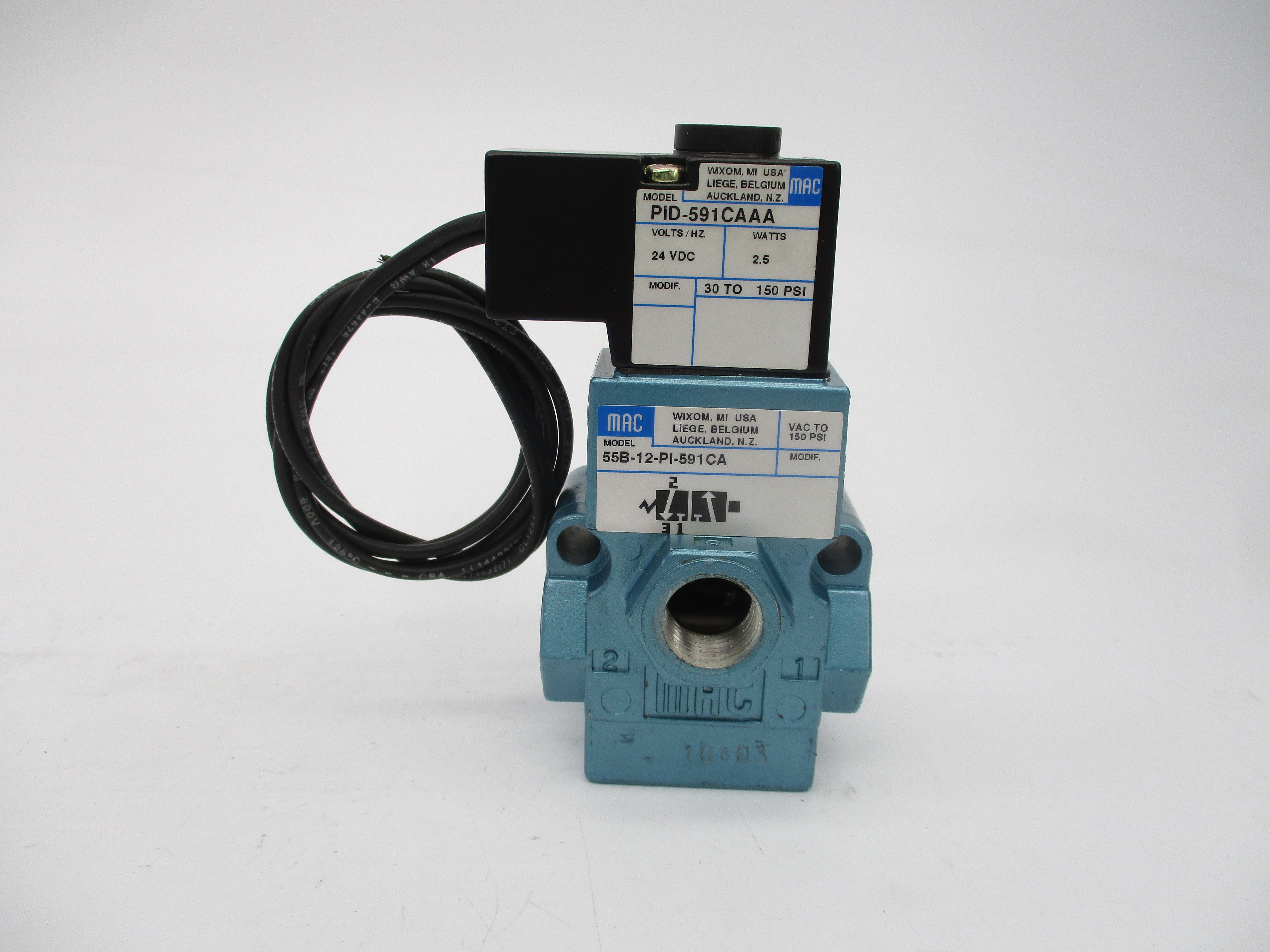 MAC 55B-12-PI-591CA 24VDC 150PSI NSMP