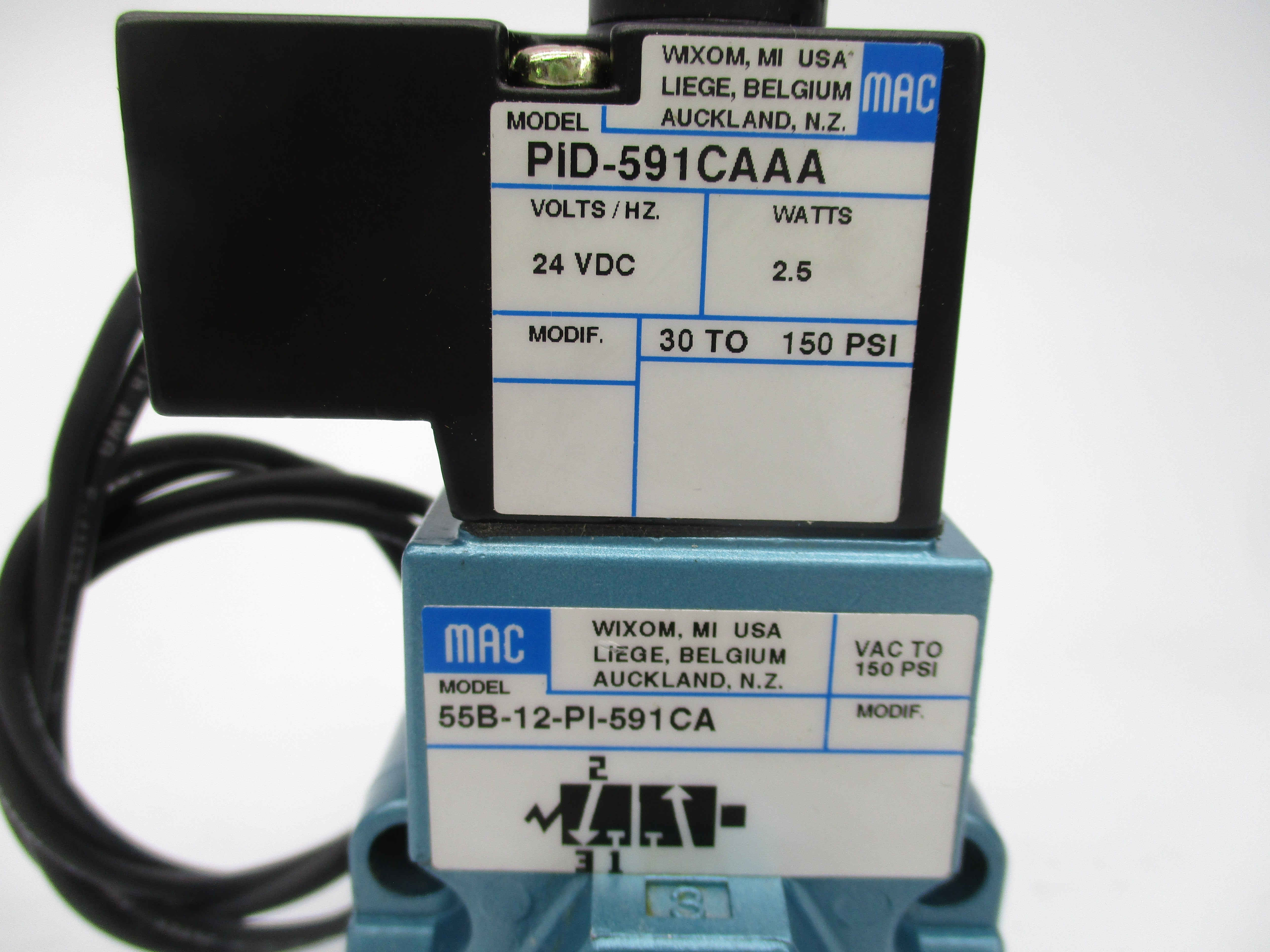 MAC 55B-12-PI-591CA 24VDC 150PSI NSMP