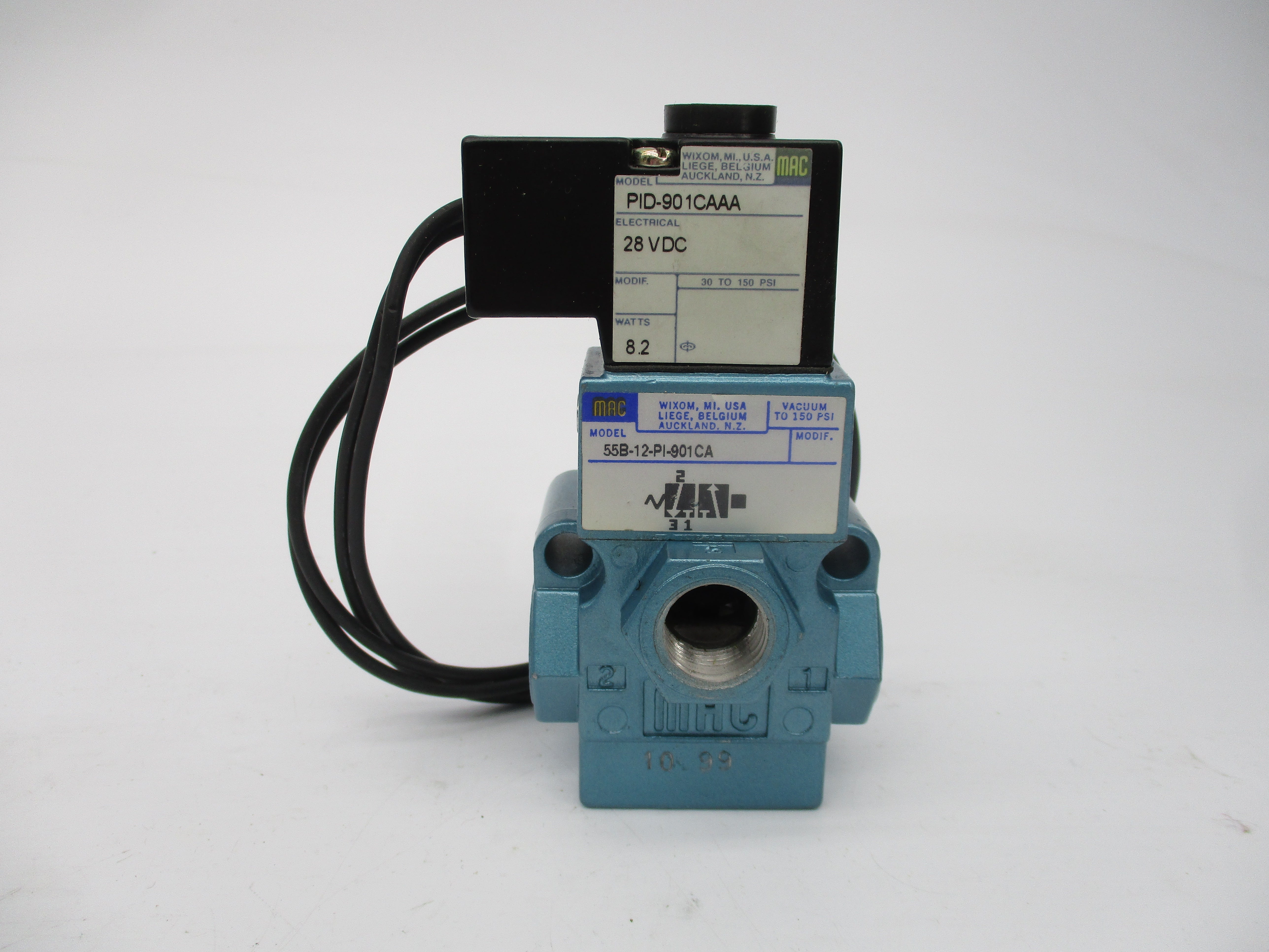 MAC 55B-12-PI-901CA 28VDC 150PSI NSMP