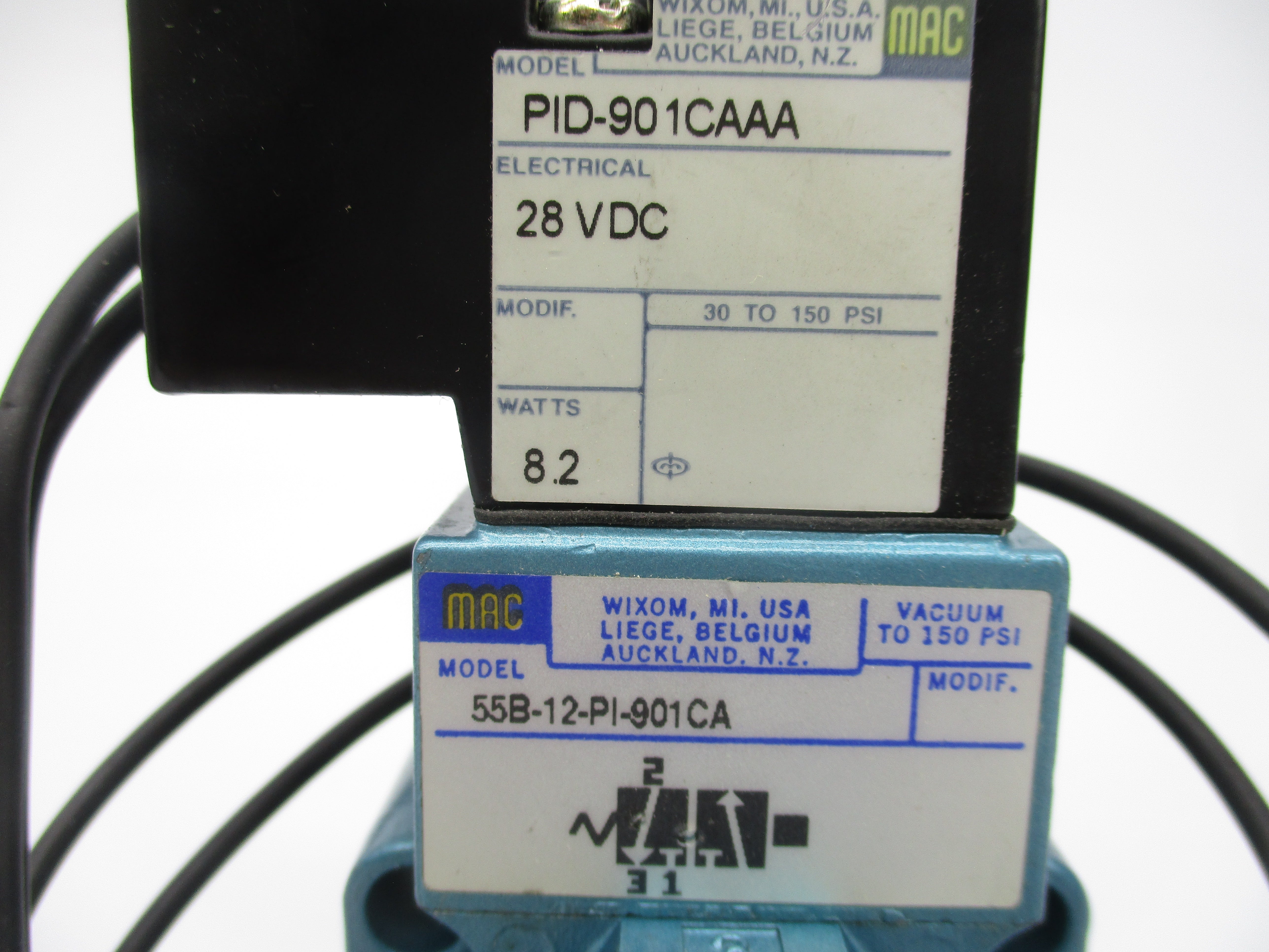 MAC 55B-12-PI-901CA 28VDC 150PSI NSMP