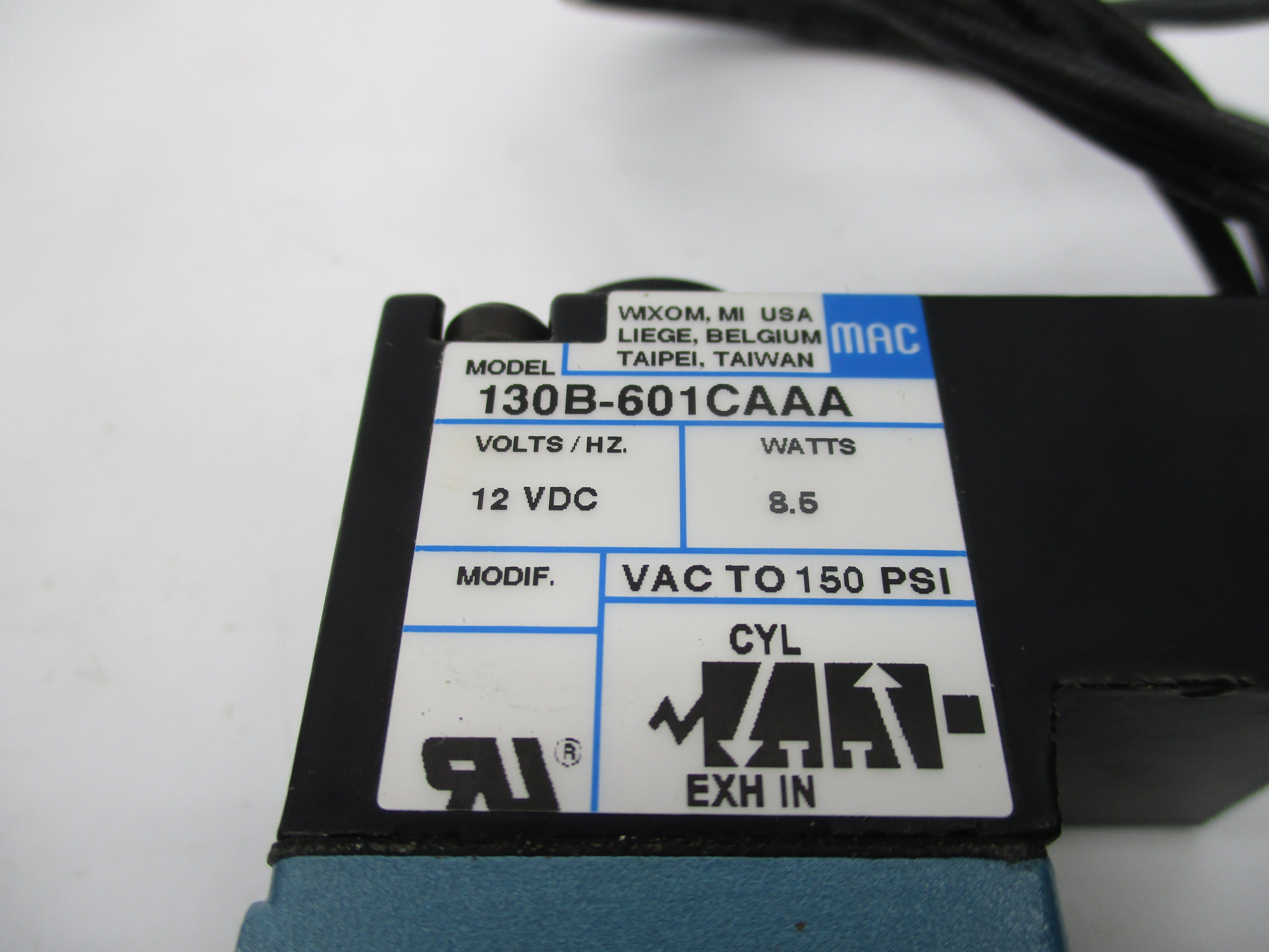 MAC 130B-601CAAA 12VDC 150PSI NSMP