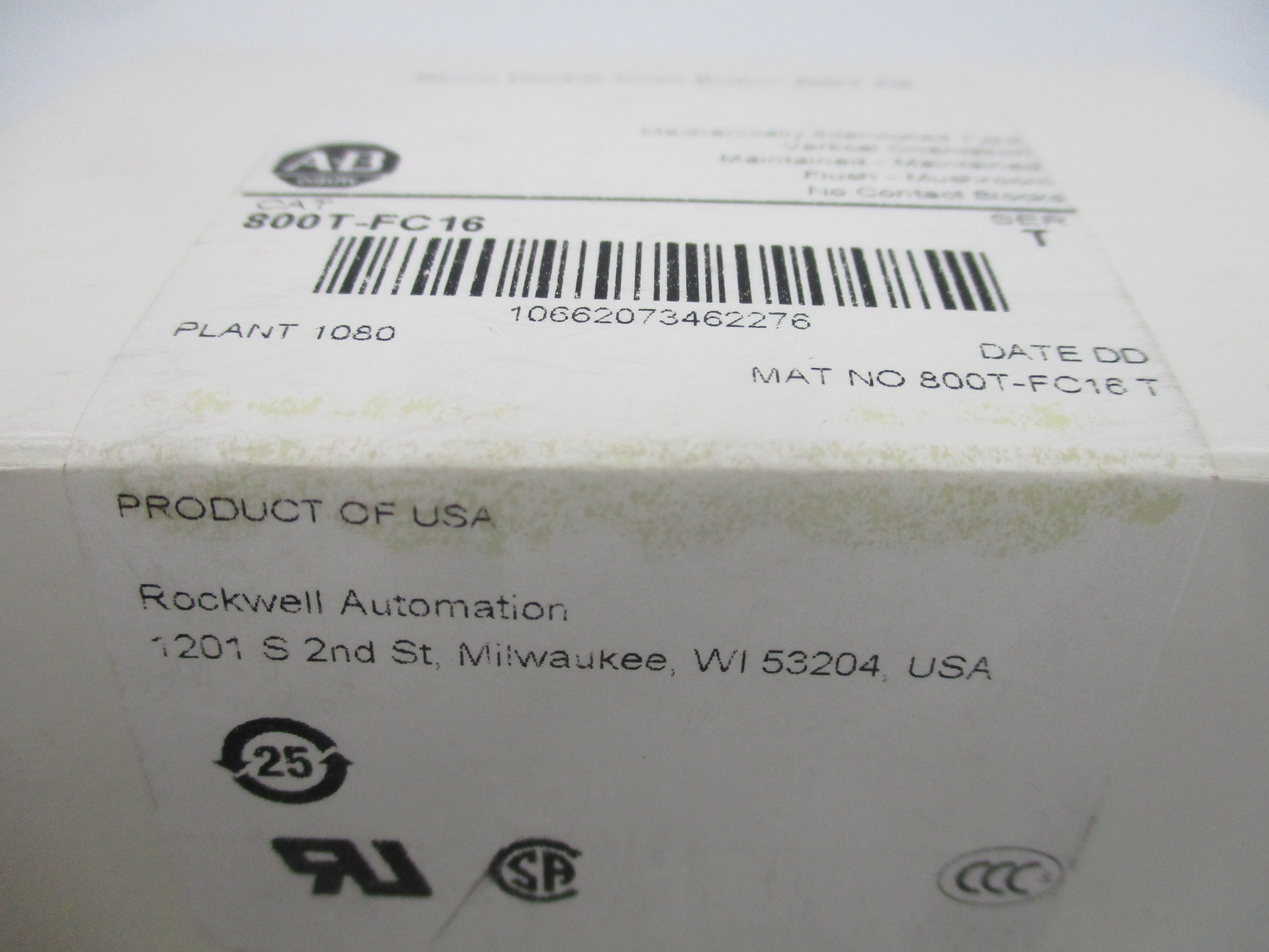 ALLEN BRADLEY 800T-FC16 SER. T (WH) NSFS