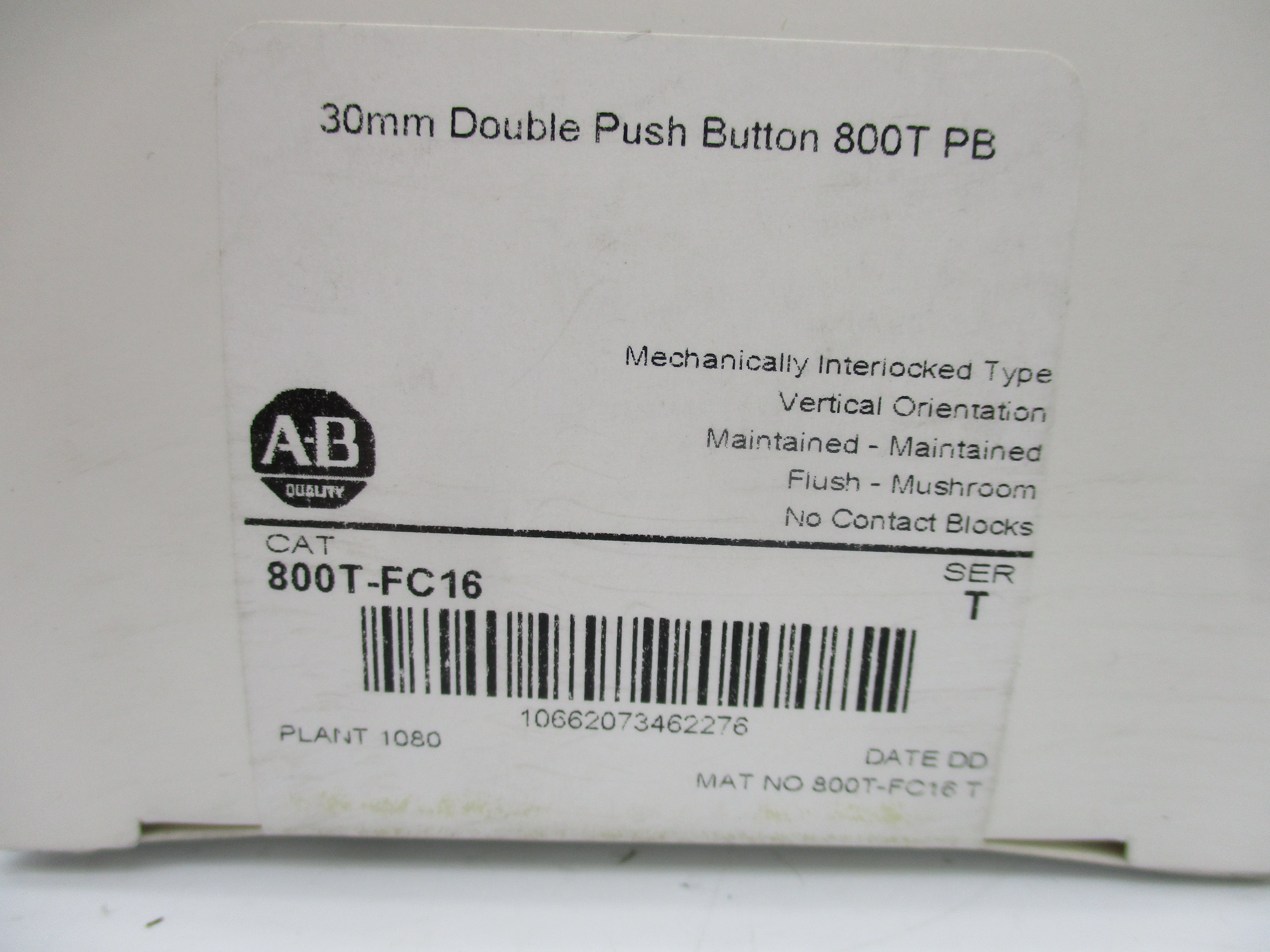 ALLEN BRADLEY 800T-FC16 SER. T (WH) NSFS