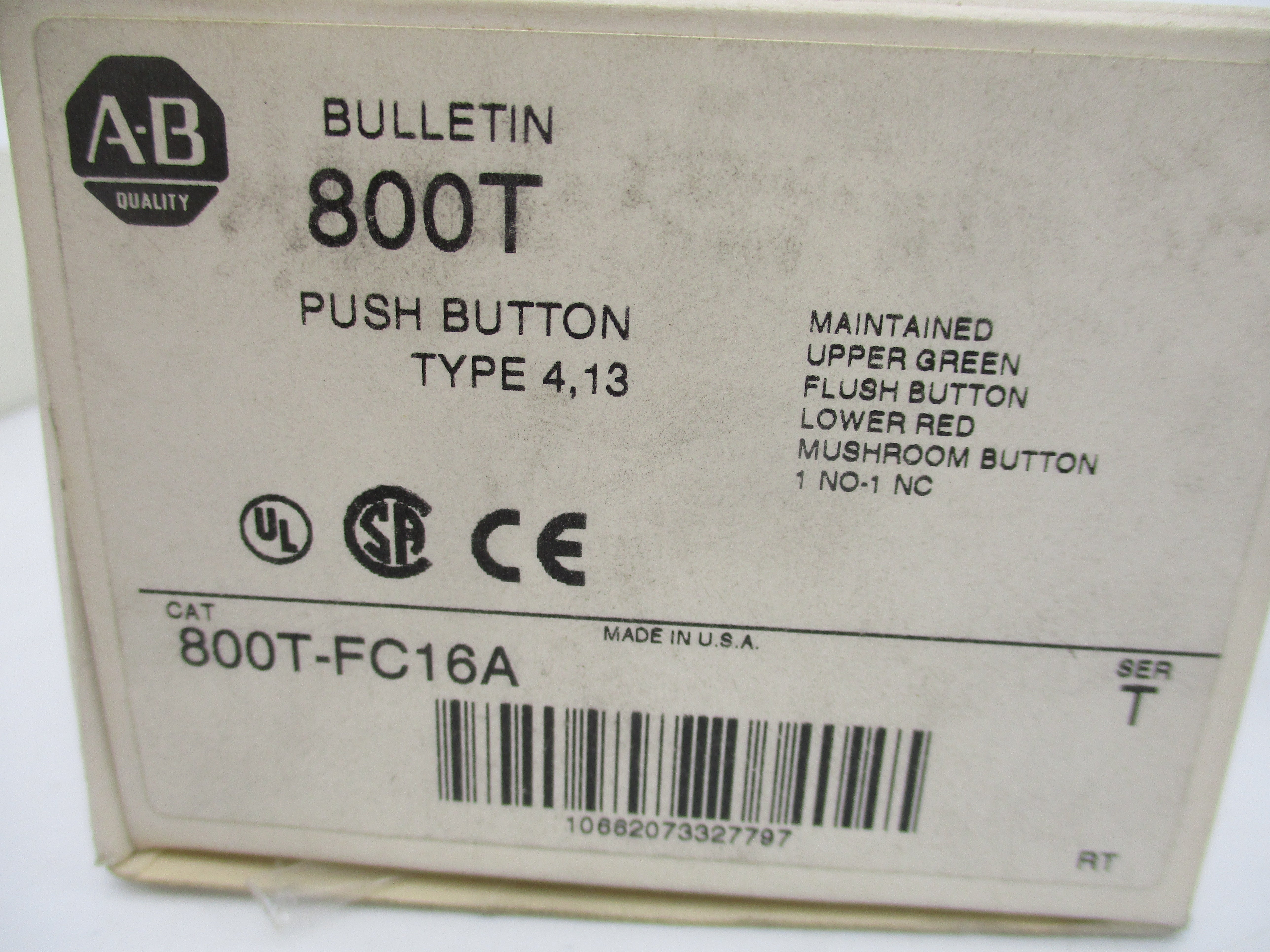 ALLEN BRADLEY 800T-FC16A SER. T 600V (WH) NSMP