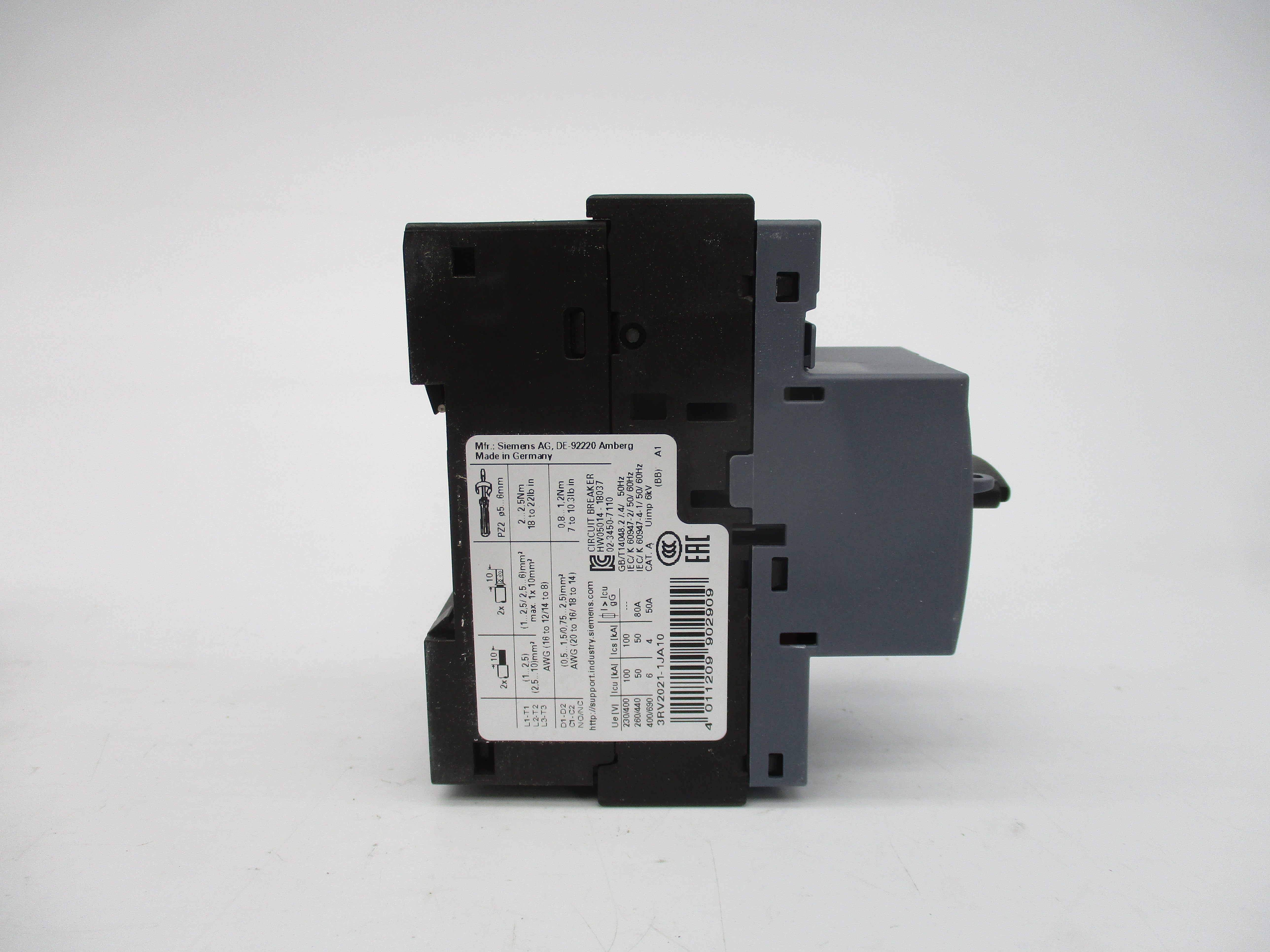 SIEMENS 3RV2021-1JA10 600VAC 7-10A NSMP