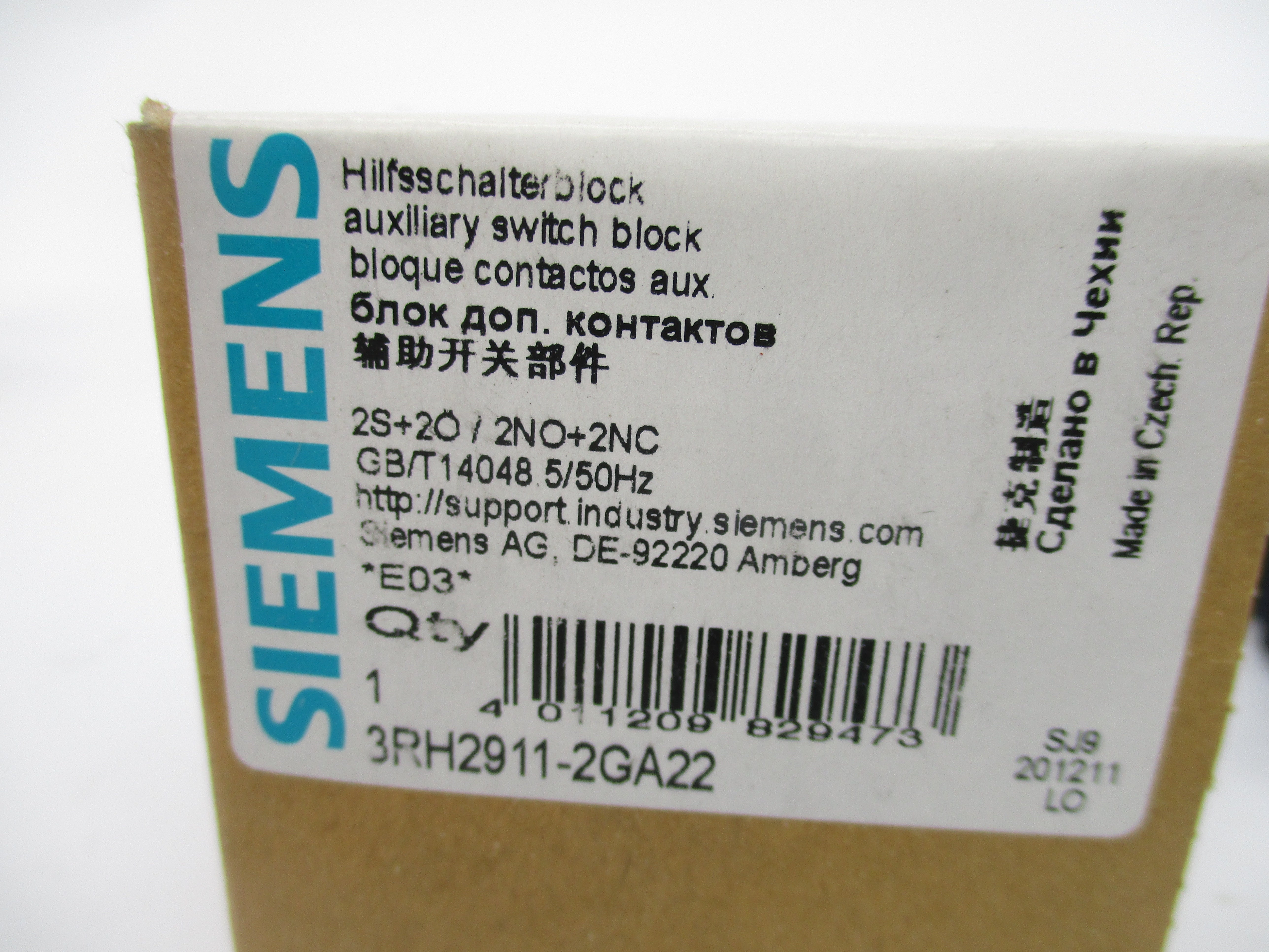 SIEMENS 3RH2911-2GA22 240V 10A NSMP
