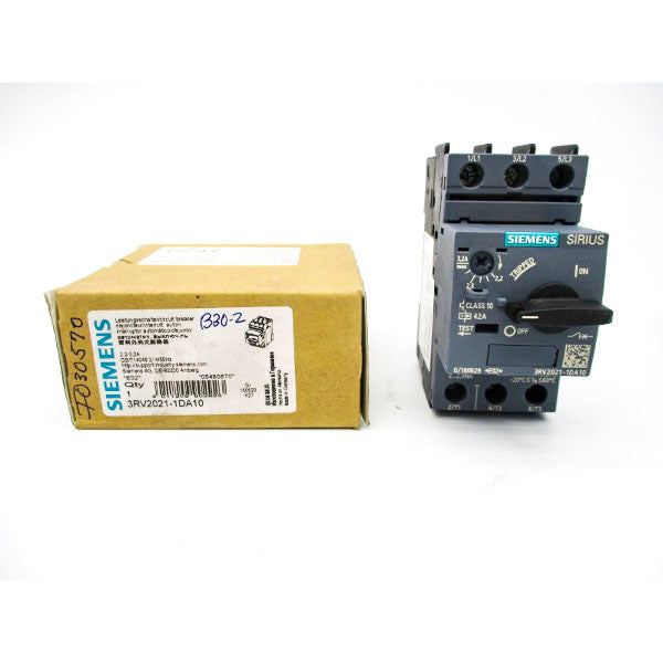 SIEMENS 3RV2021-1DA10 600VAC 2.2-3.2A NSMP