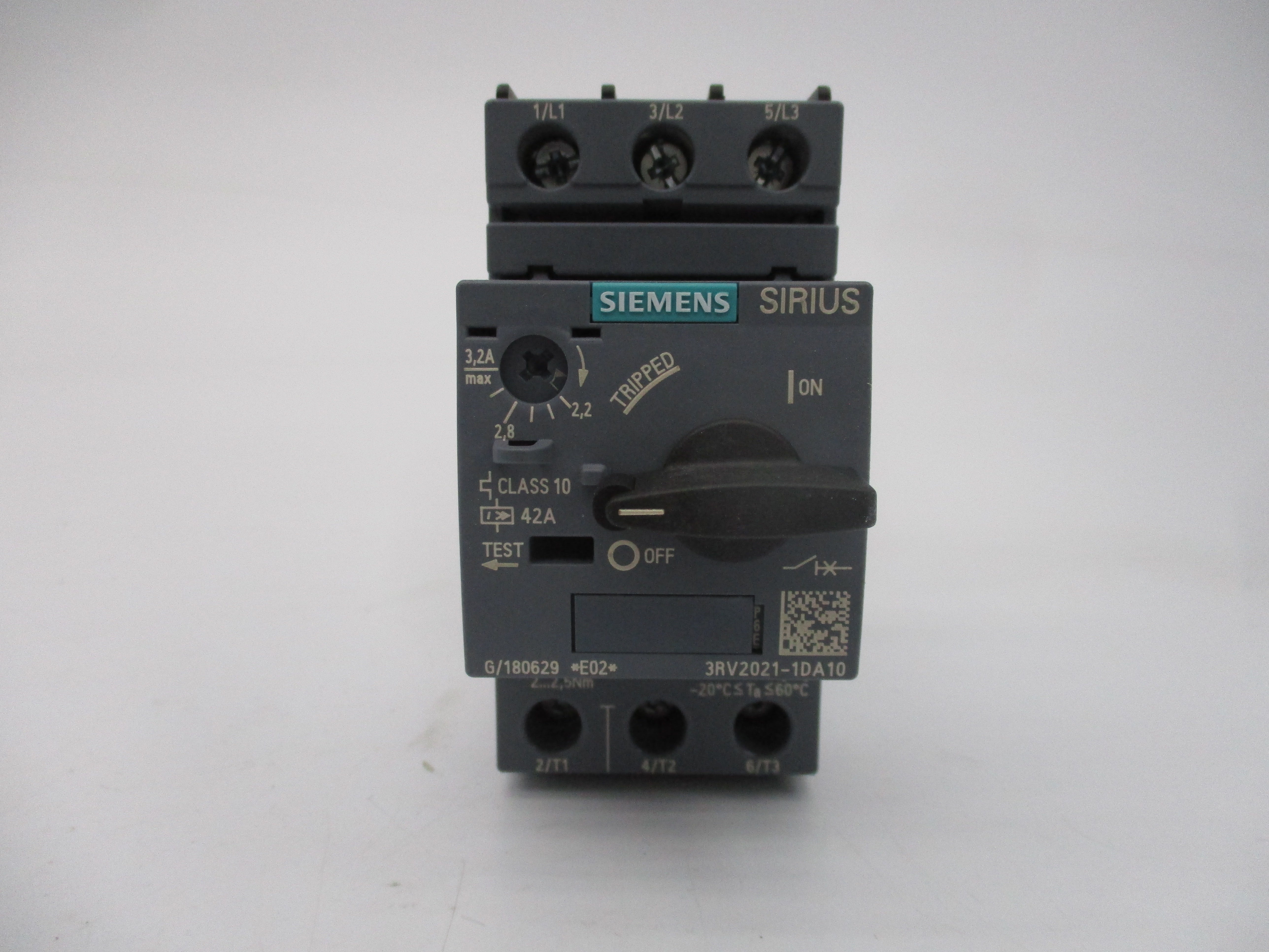 SIEMENS 3RV2021-1DA10 600VAC 2.2-3.2A NSMP