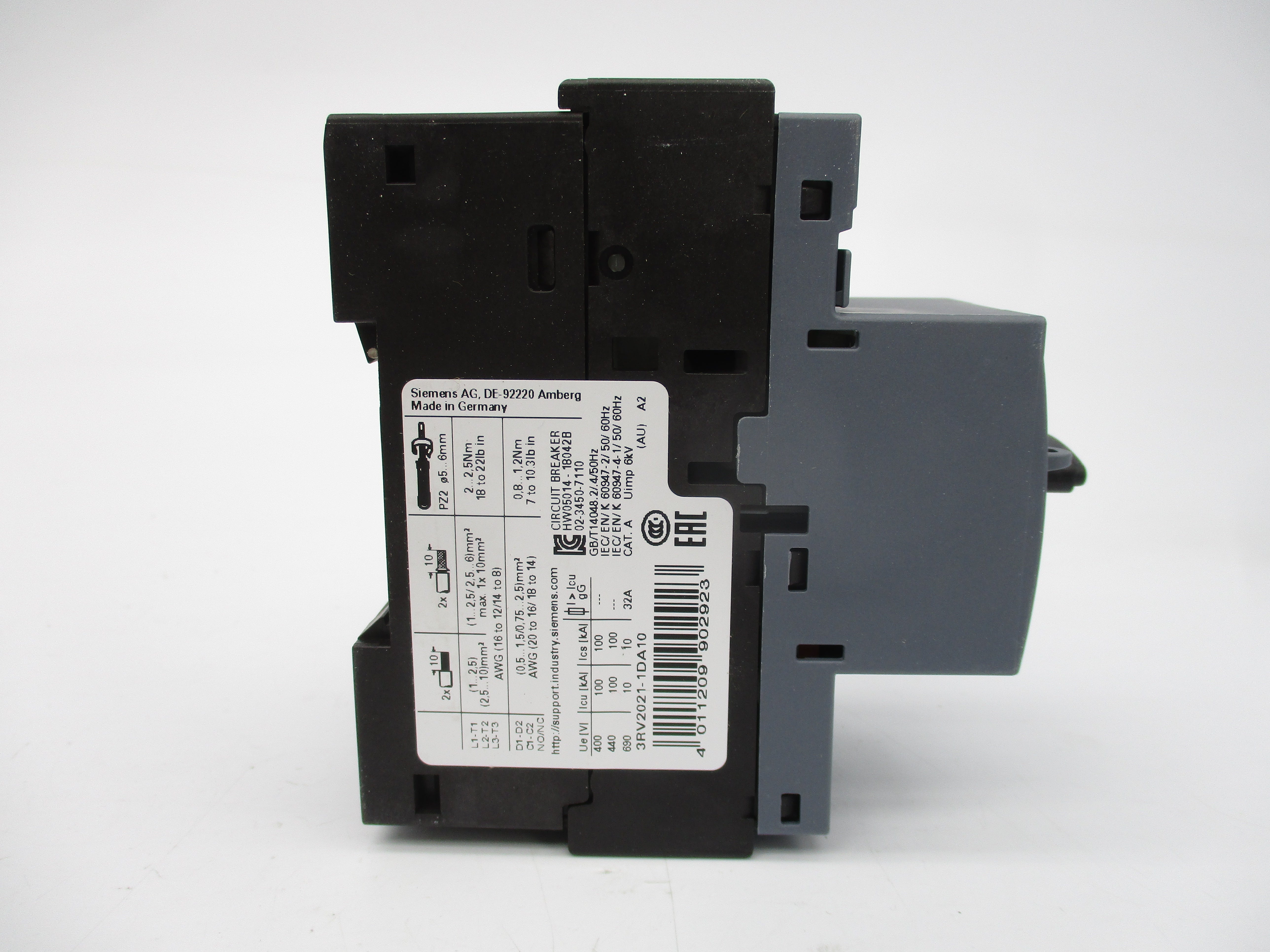 SIEMENS 3RV2021-1DA10 600VAC 2.2-3.2A NSMP