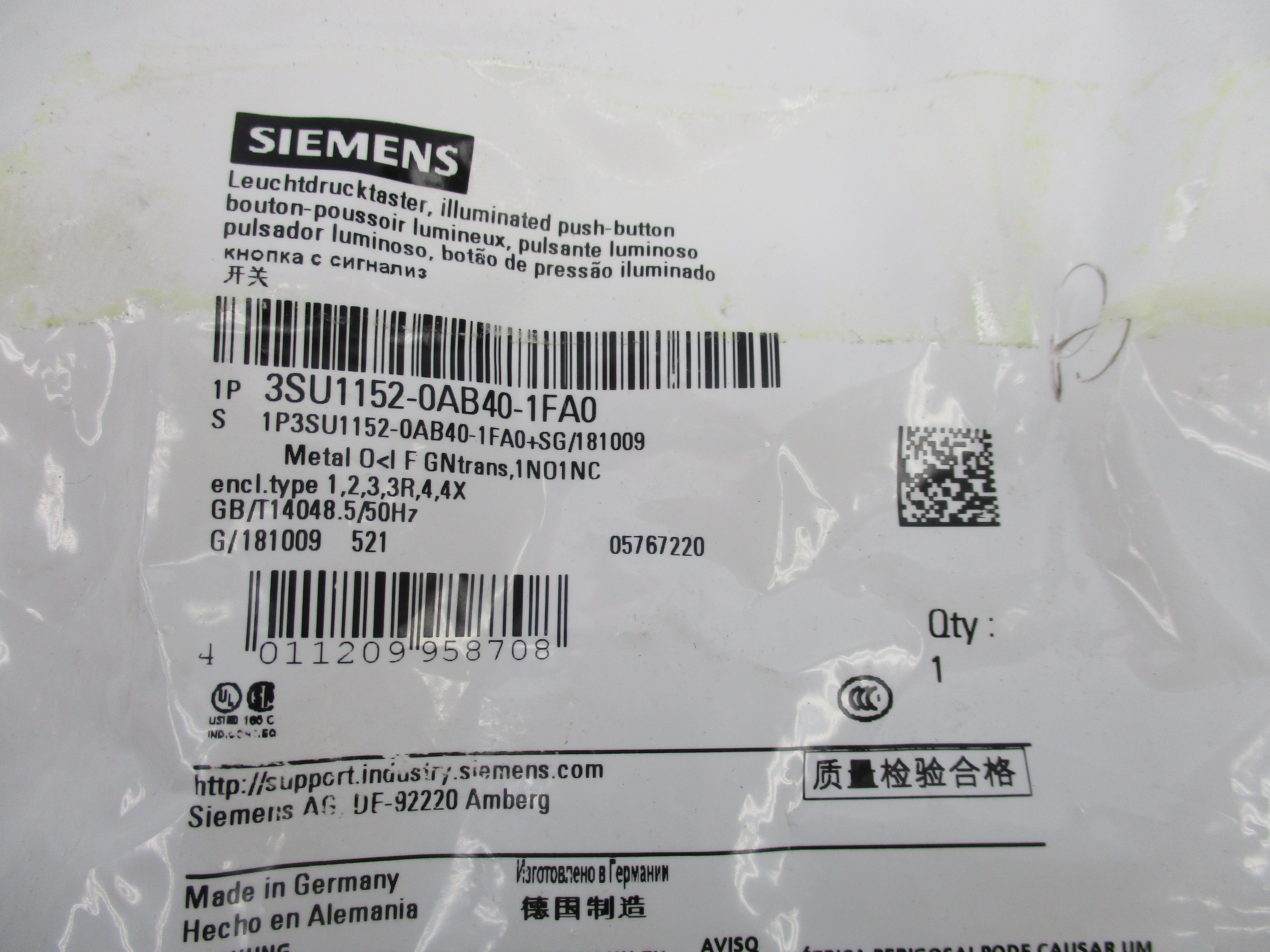 SIEMENS 3SU1152-0AB40-1FA0 NSMP